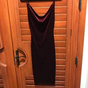 LULU Red Velvet Dress